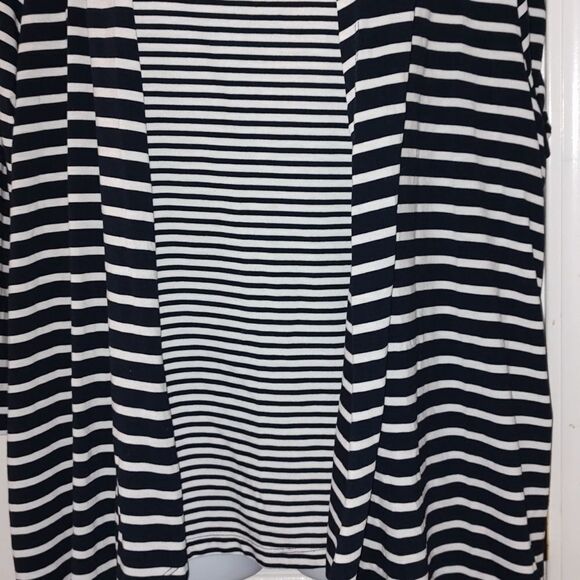 Alfred Dunner navy white striped 2 in 1 top cardigan Sz 2X NWOT - Picture 2 of 5